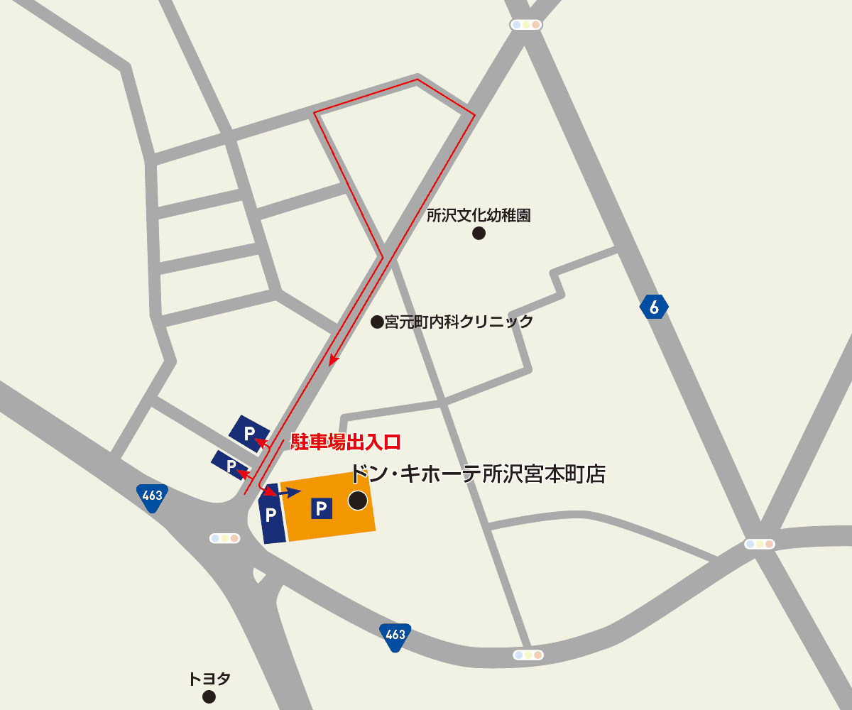 所沢宮本町店駐車場地図