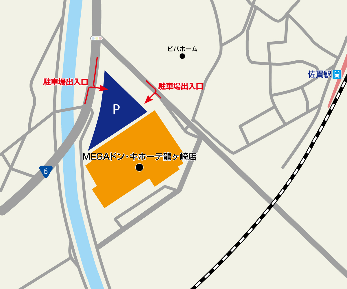 MEGAドン・キホーテ龍ケ崎店駐車場地図