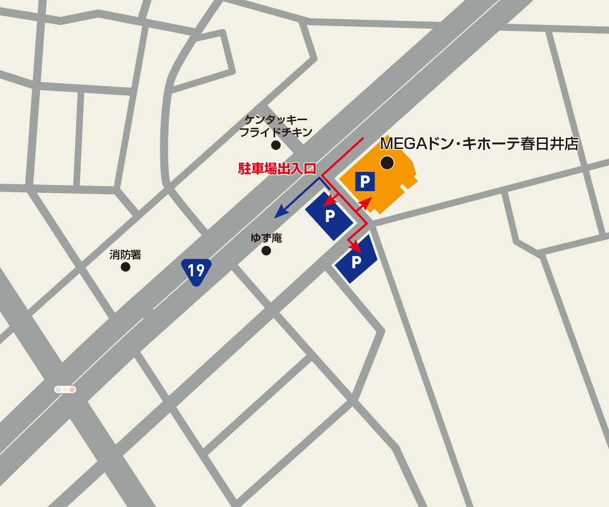 MEGAドン・キホーテ春日井店駐車場地図