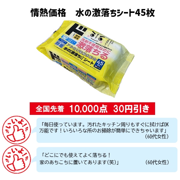 情熱価格 水の激落ちシート45枚