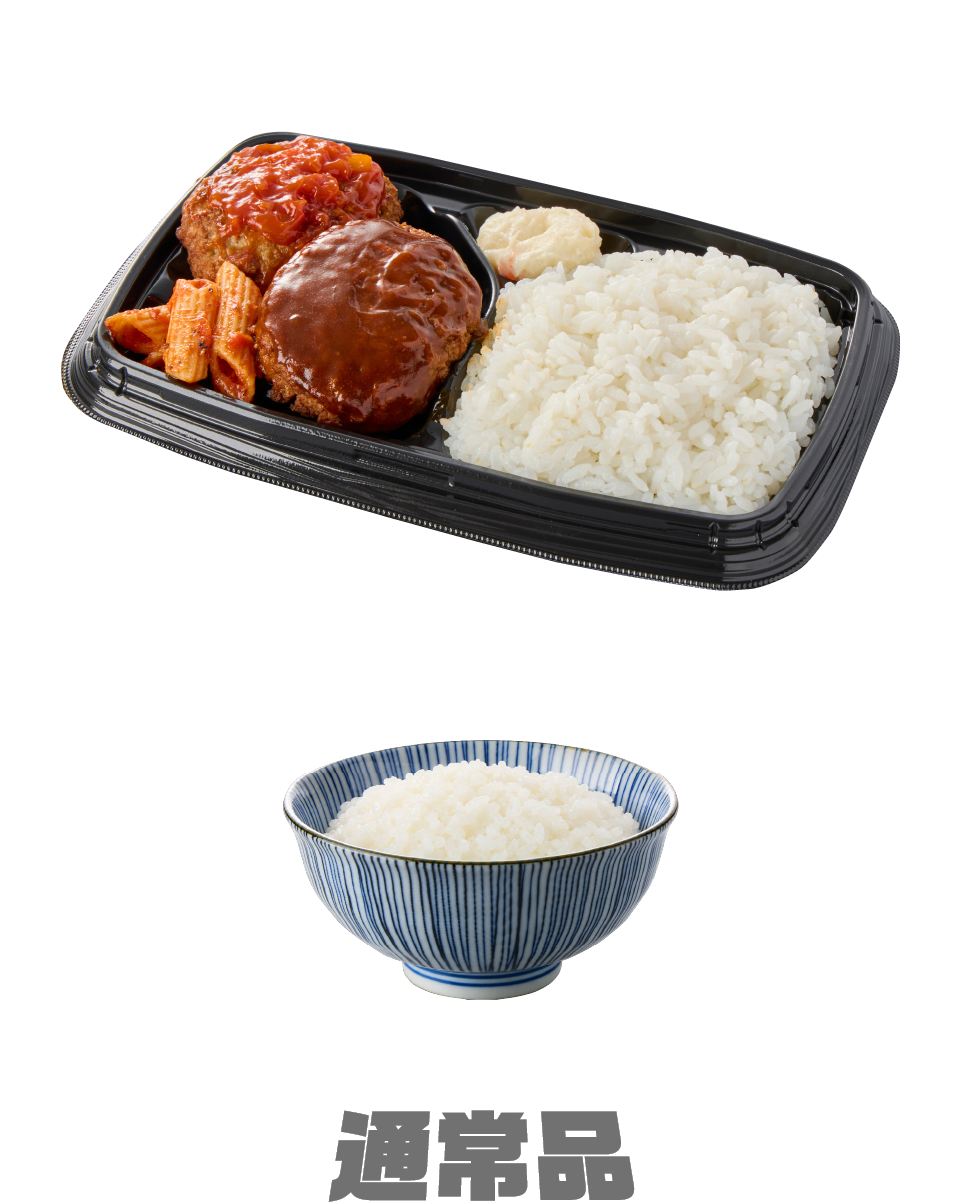 2色ソースのハンバーグ弁当通常版
