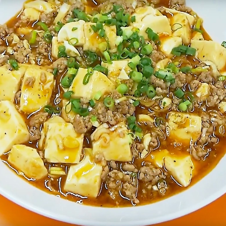 スンドゥブチゲスープで作った麻婆豆腐の写真