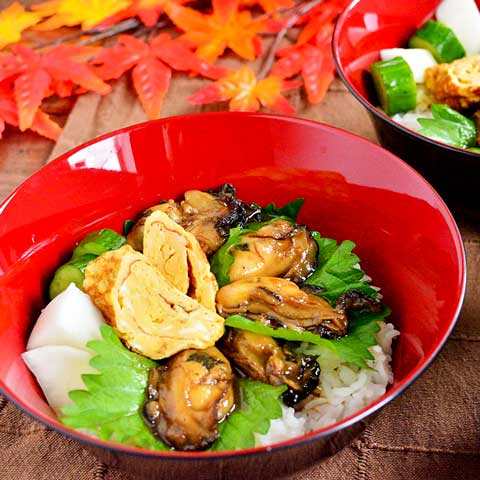 
				大葉香るプリプリ牡蠣丼
			