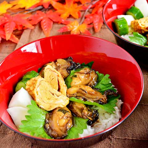 
				大葉香るプリプリ牡蠣丼
			