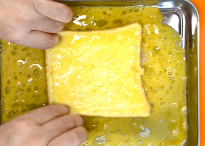 「トロトロ食感でみみまでおいしい♪ ハム&チーズフレンチトースト」の作り方画像 3枚目