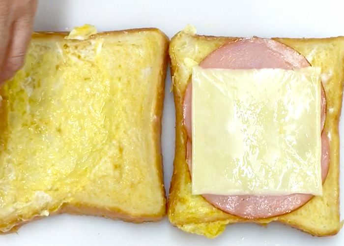 「トロトロ食感でみみまでおいしい♪ ハム&チーズフレンチトースト」の作り方画像 5枚目