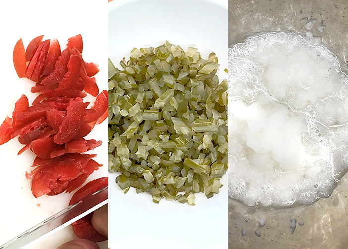 霜降りささみの カリカリ梅と茎めかぶ和え ドンキッチン ドンキが提案するレシピ集