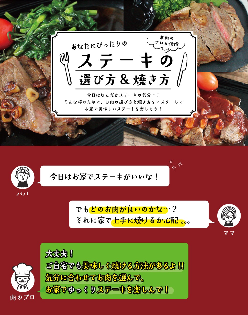 お肉のプロが伝授 あなたにぴったりのステーキの選び方&焼き方