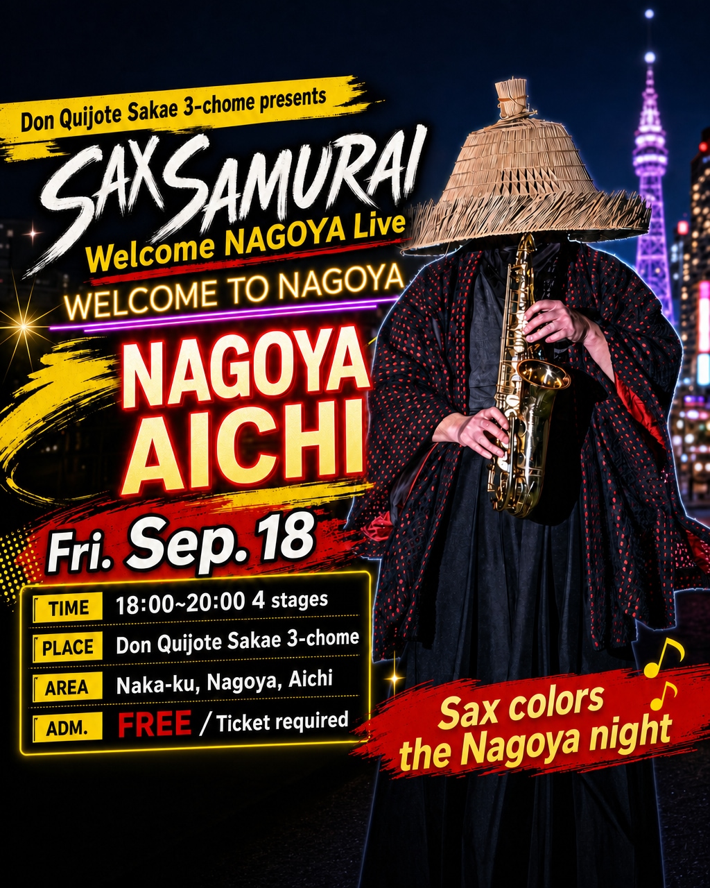 Sax Samurai Welcome to Nagoya Live Show