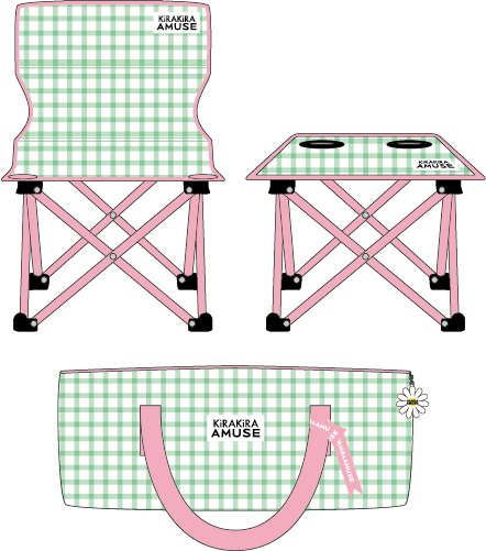 AMUSE　テーブル＆チェアセット（グリーン）