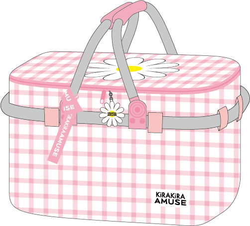 AMUSE　ピクニッククーラーバスケット（ピンク×ピンク）