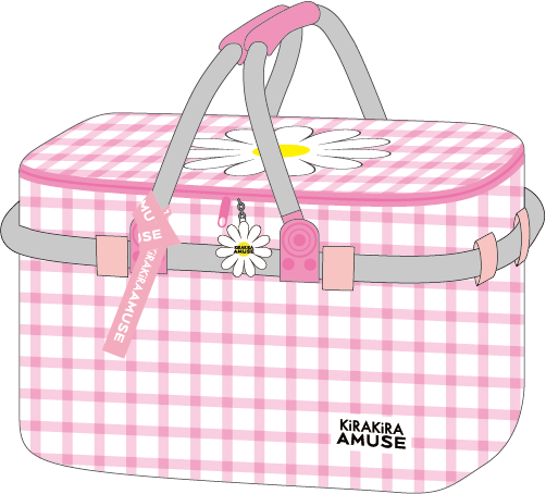 AMUSE　ピクニッククーラーバスケット（ピンク×グリーン）