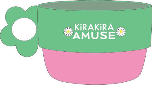 AMUSE　マグカップ 250mL（ピンク×グリーン）