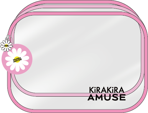 AMUSEクリアポーチ マチ付き（ピンク 大）