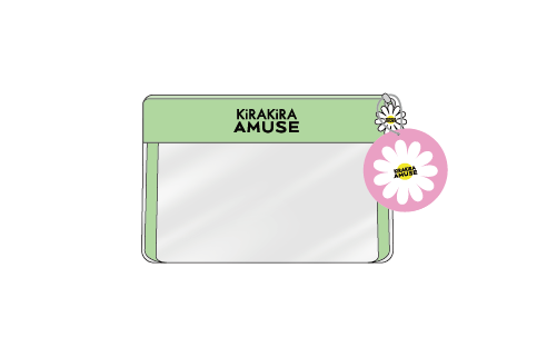 AMUSEクリアポーチ マチ無し（グリーン 小）