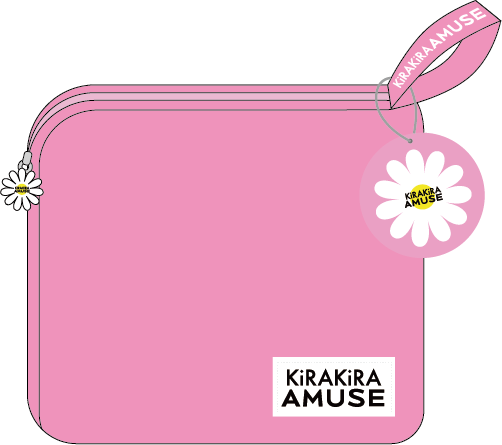 AMUSE　ひざ掛け 収納ポーチ付き（ピンク）