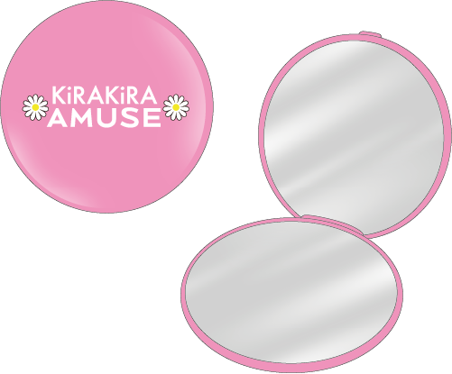 AMUSE　コンパクト型ミラー（ピンク）
