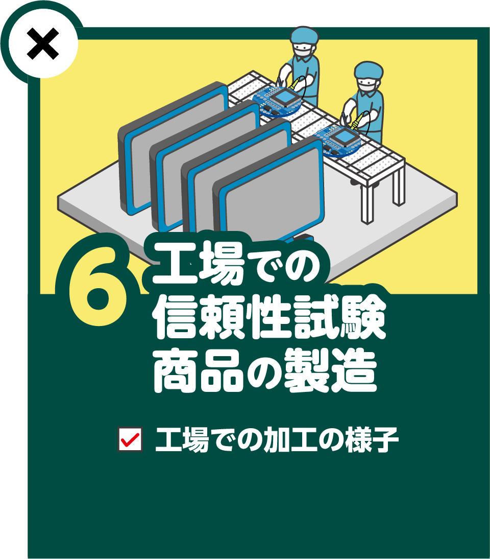 6.工場での信頼性試験～商品製造 工場での加工の様子