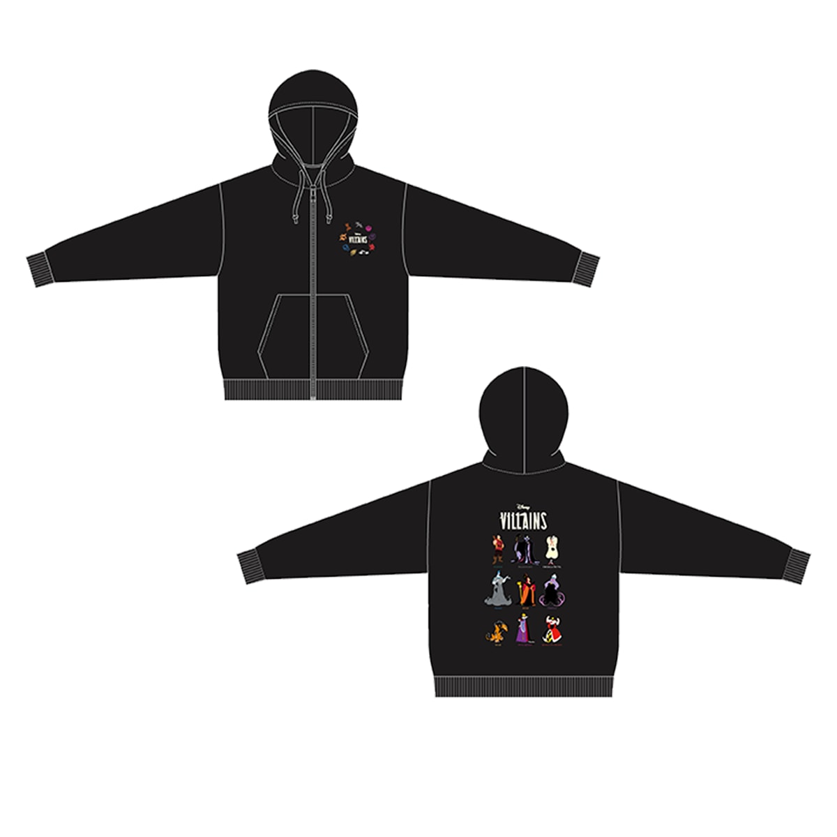 ヴィランズ ZIPパーカー ZIPパーカーメンズサイズ M/L/LL