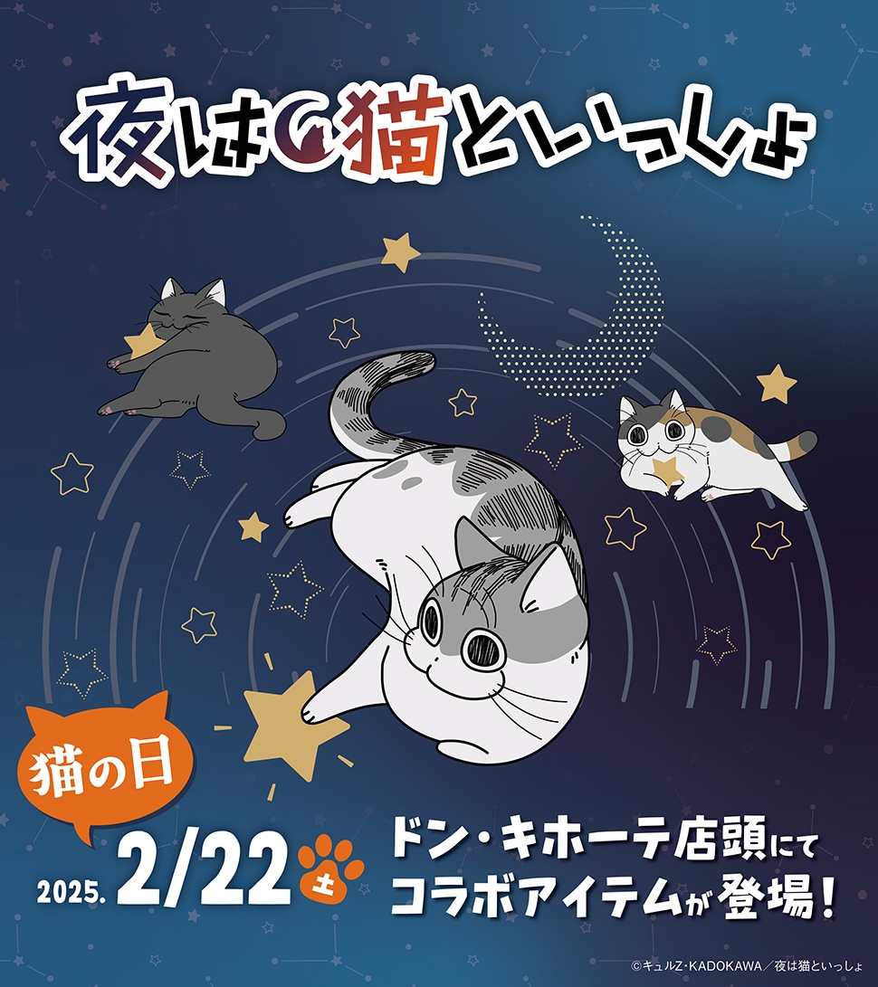 夜は猫といっしょ