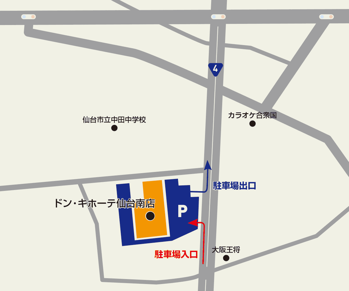 仙台南店駐車場地図