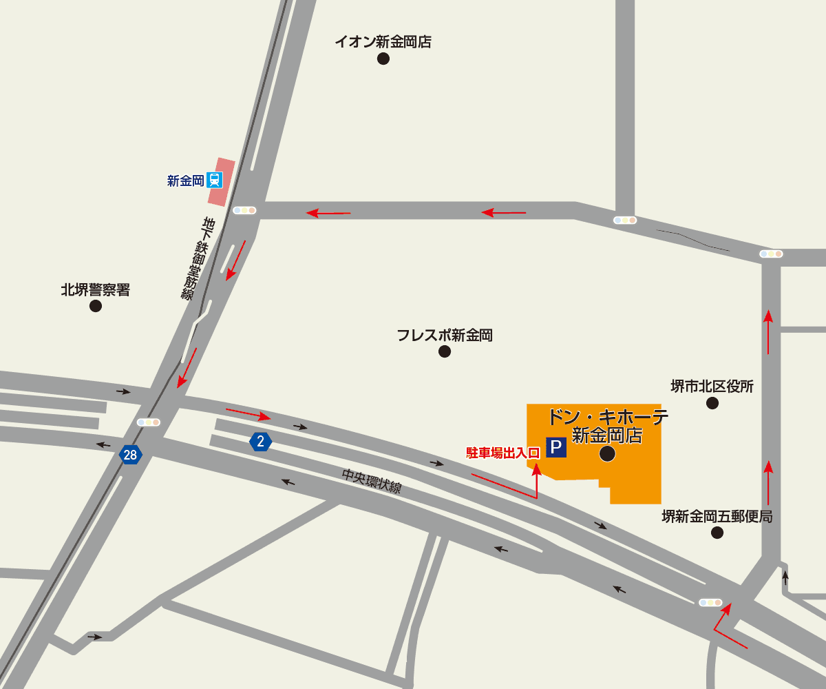 新金岡店駐車場地図
