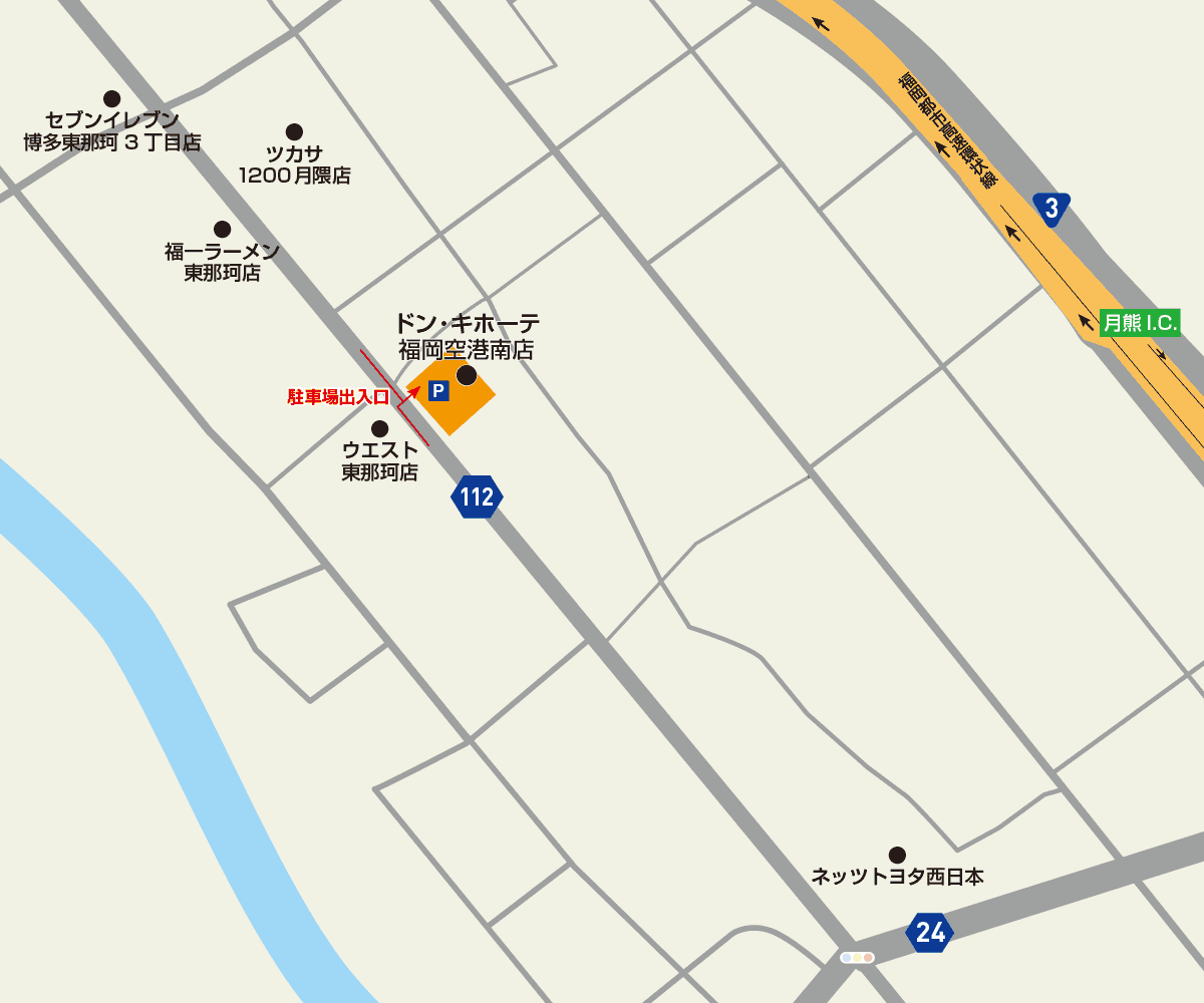 福岡空港南店駐車場地図