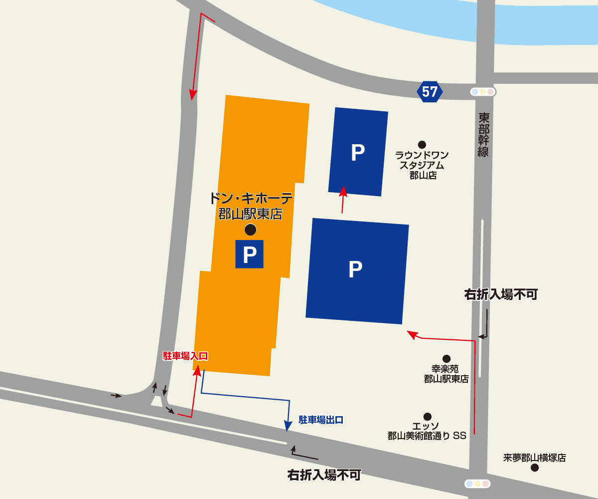 郡山駅東店駐車場地図