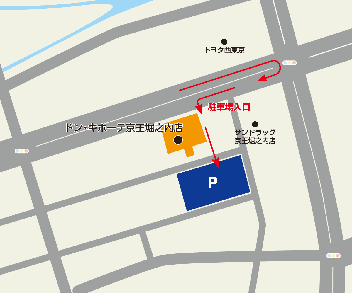 京王堀之内店 駐車場地図