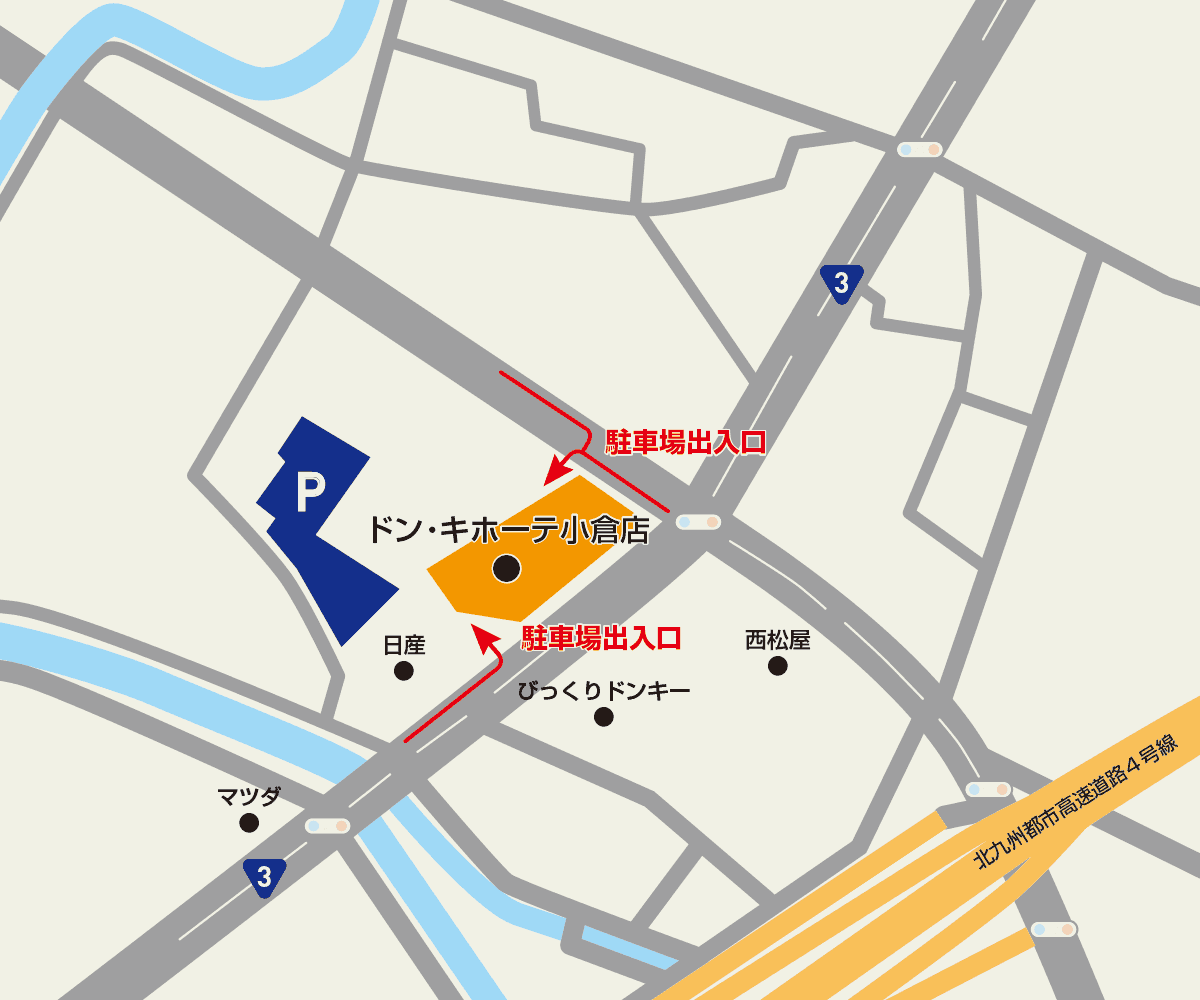 小倉店駐車場地図