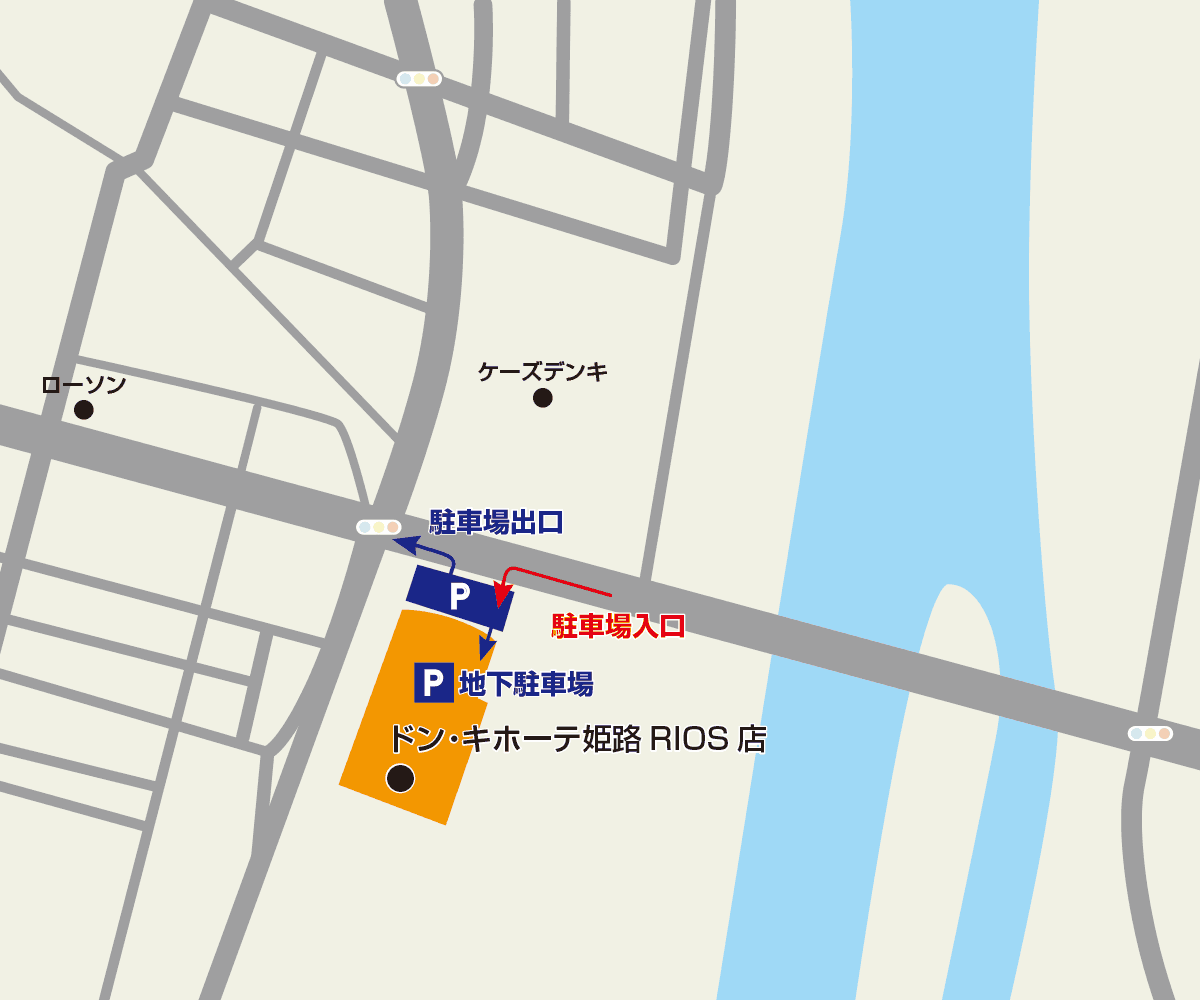 姫路RIOS店駐車場地図