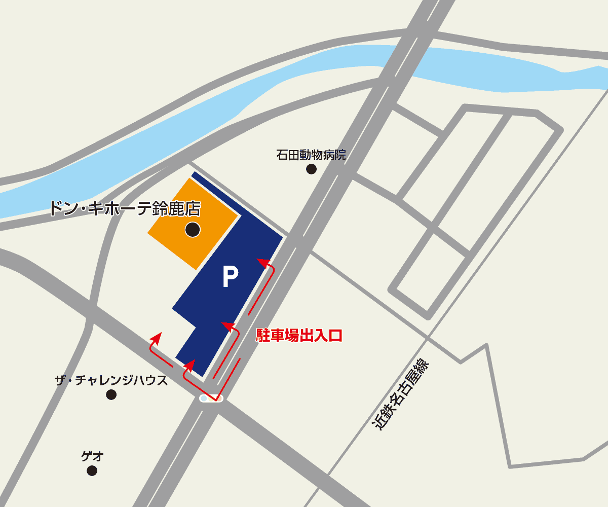 鈴鹿店駐車場地図
