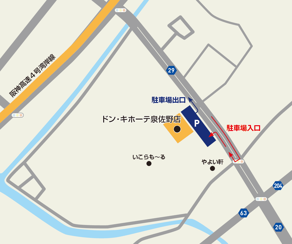 泉佐野店駐車場地図