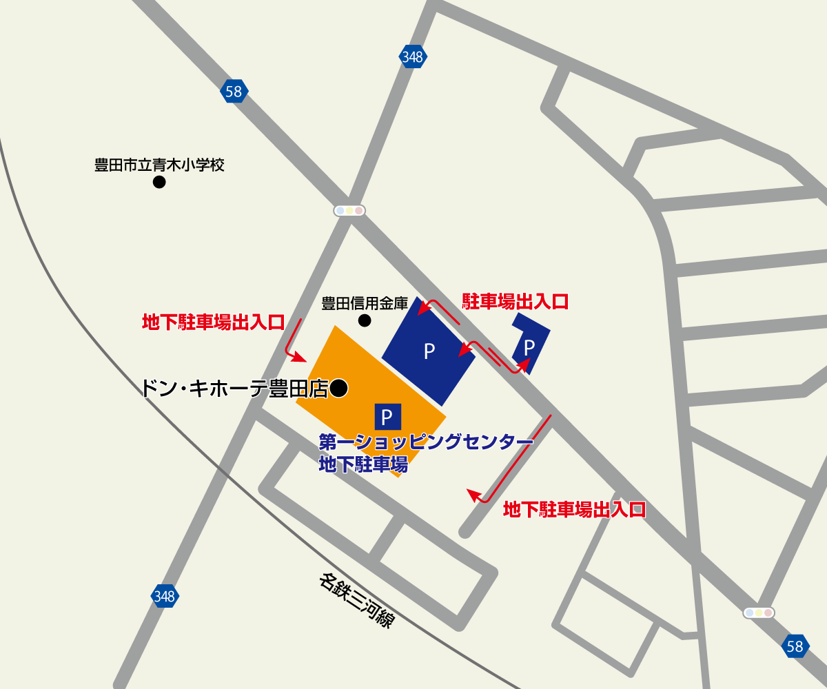 豊田店駐車場地図