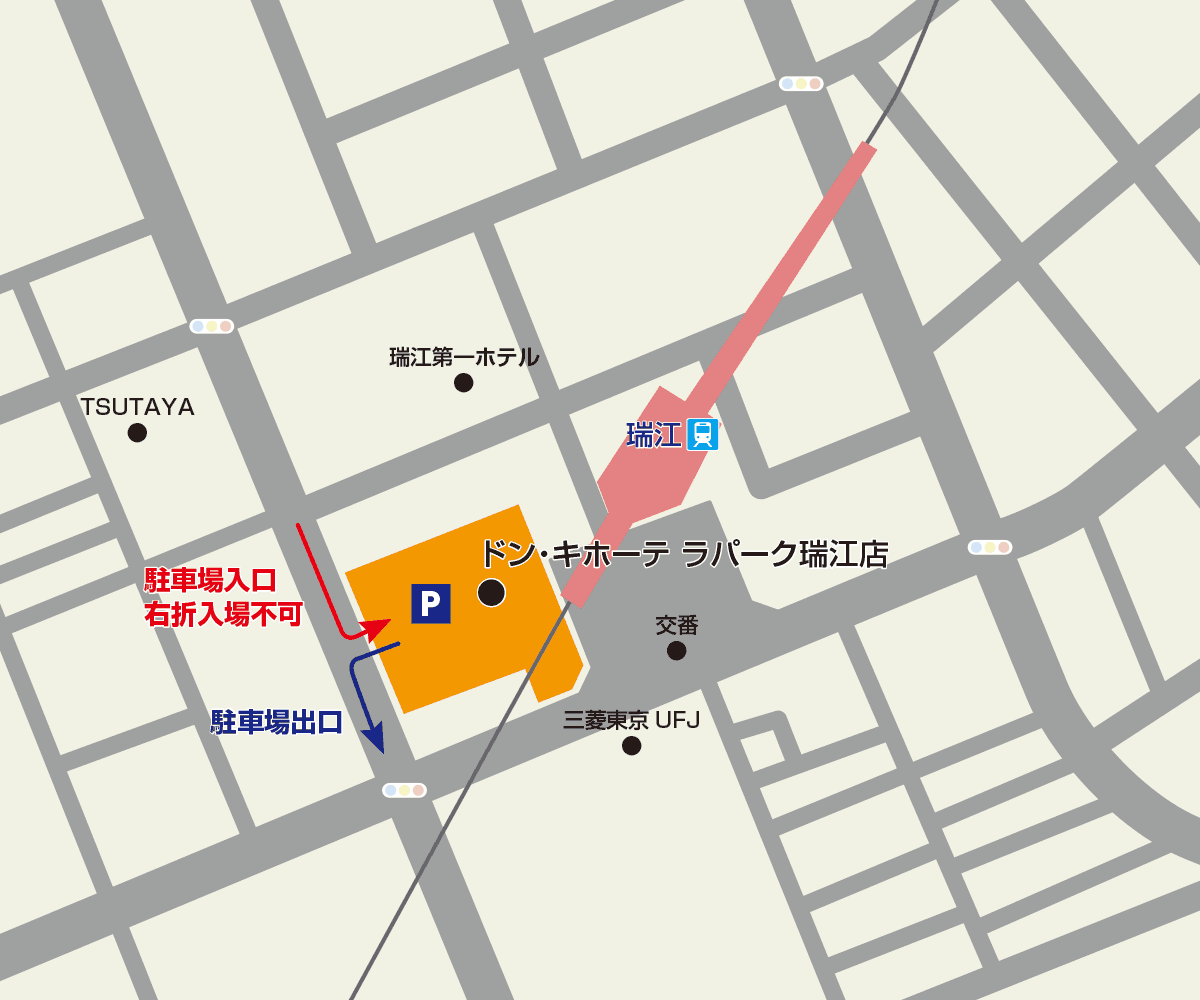 ラパーク瑞江店駐車場地図