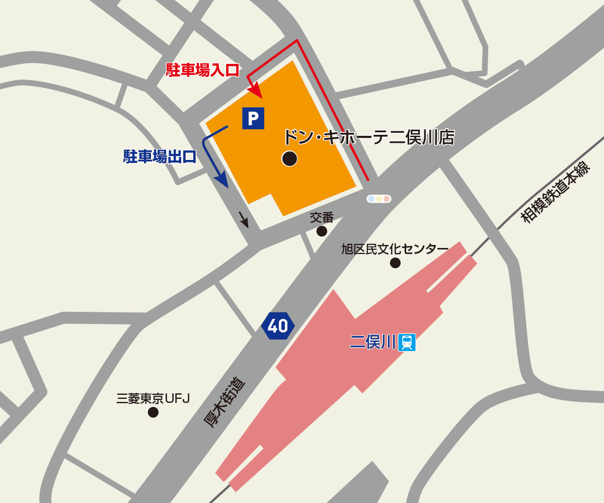 二俣川店駐車場地図