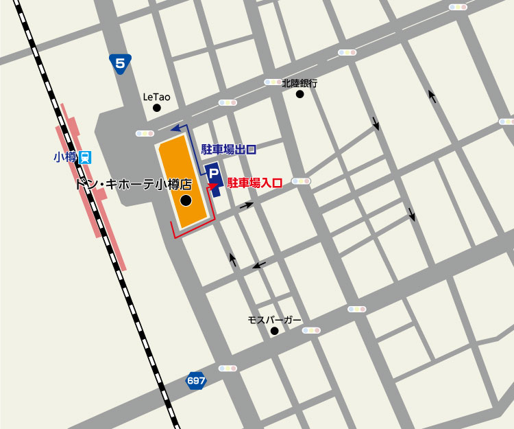 小樽店駐車場地図