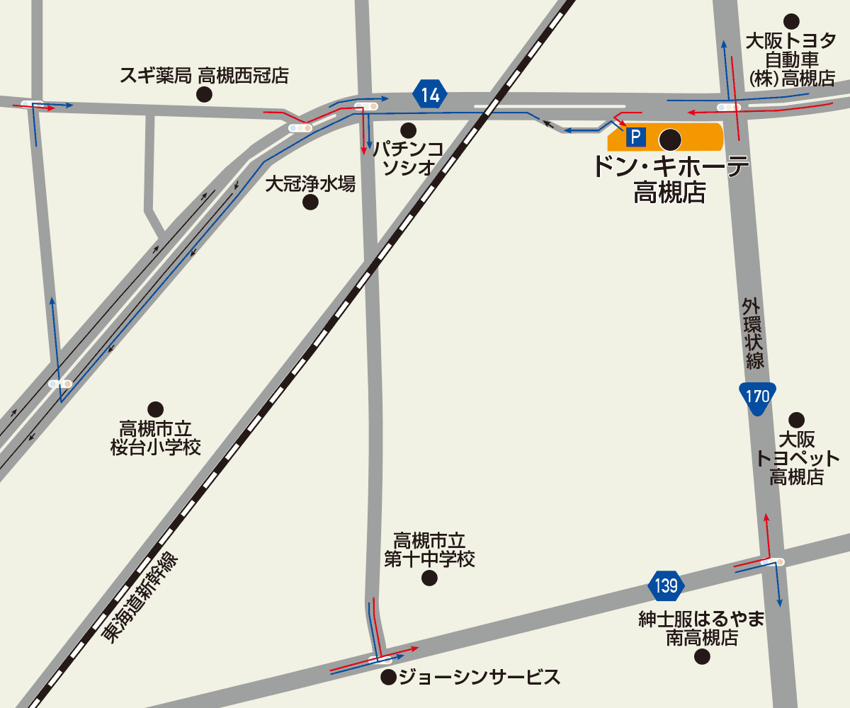 高槻店駐車場地図