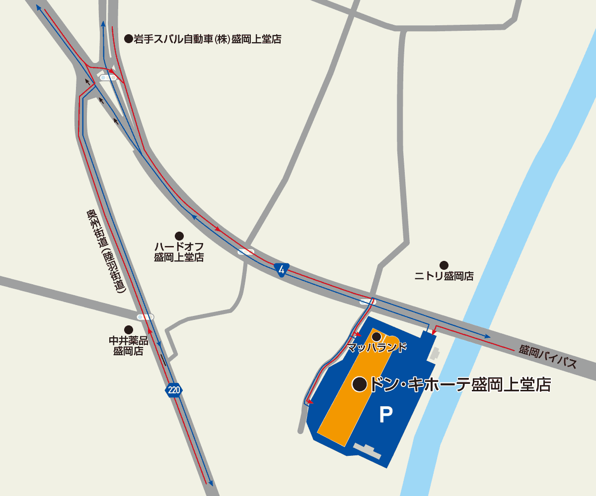 盛岡上堂店駐車場地図