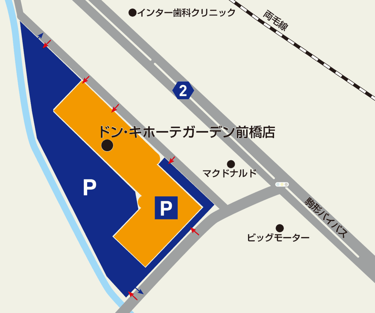 ガーデン前橋店駐車場地図