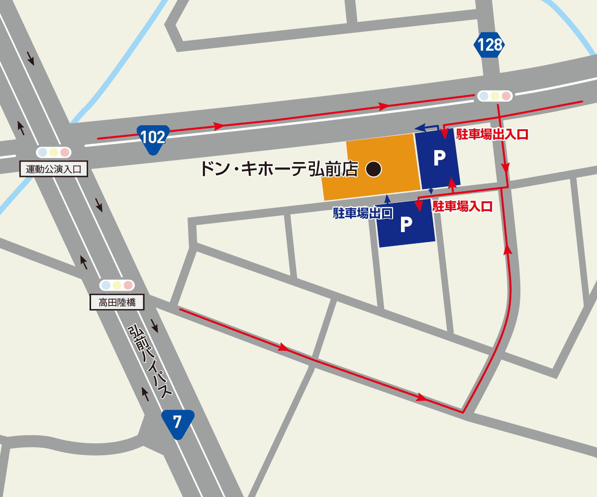弘前店駐車場地図