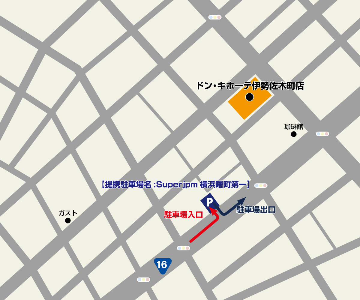 伊勢佐木町店駐車場地図