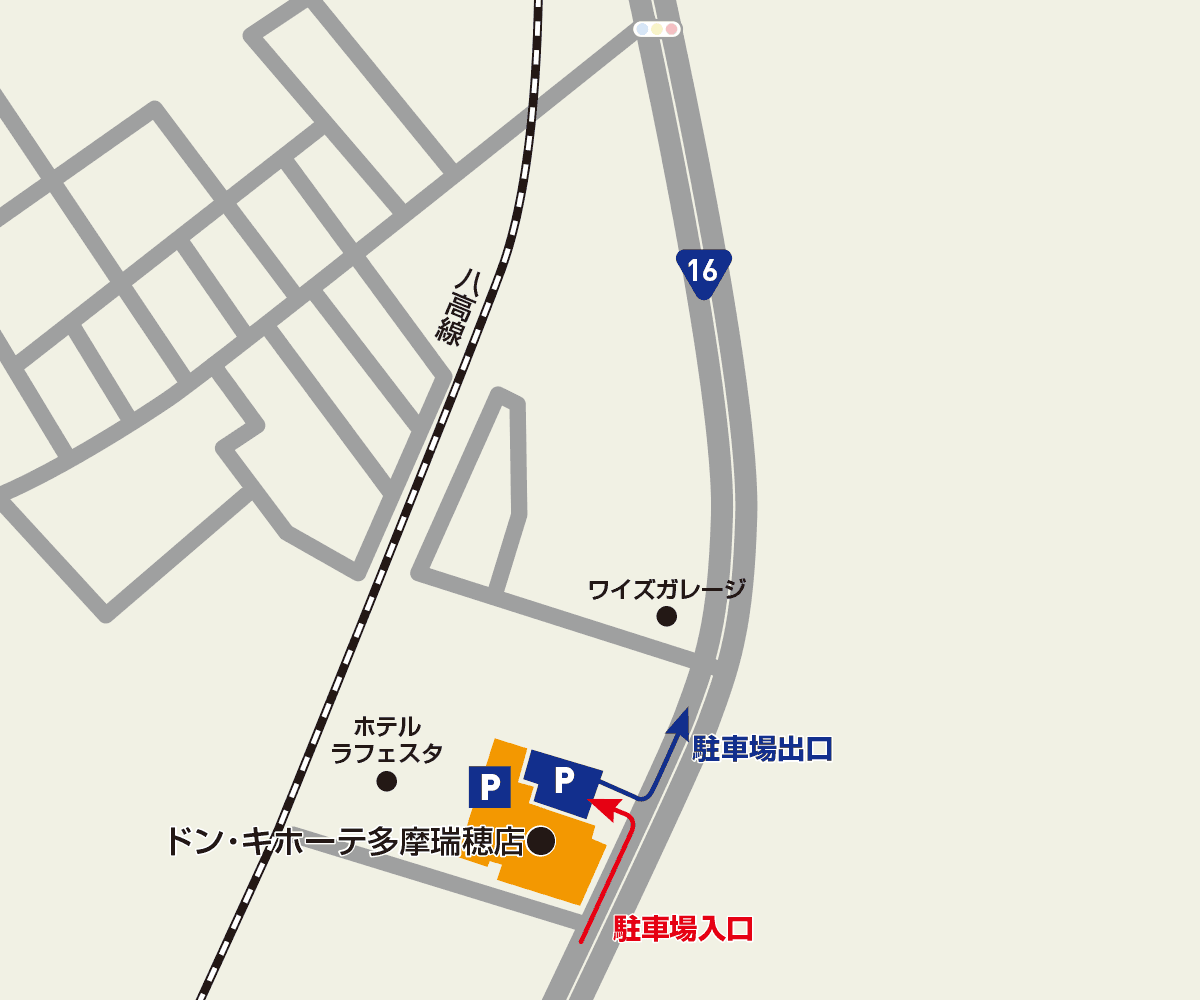 多摩瑞穂店駐車場地図