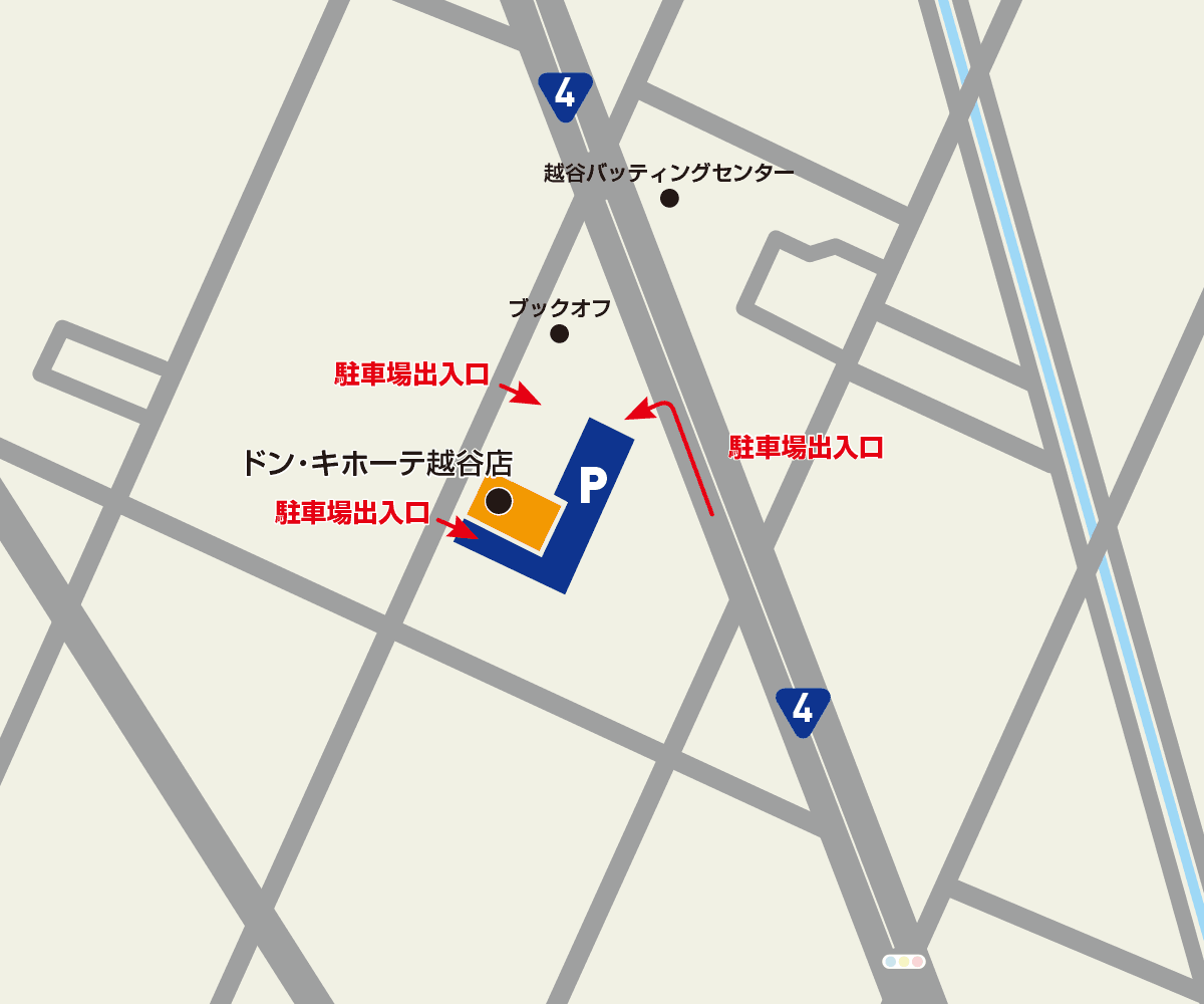 越谷店駐車場地図