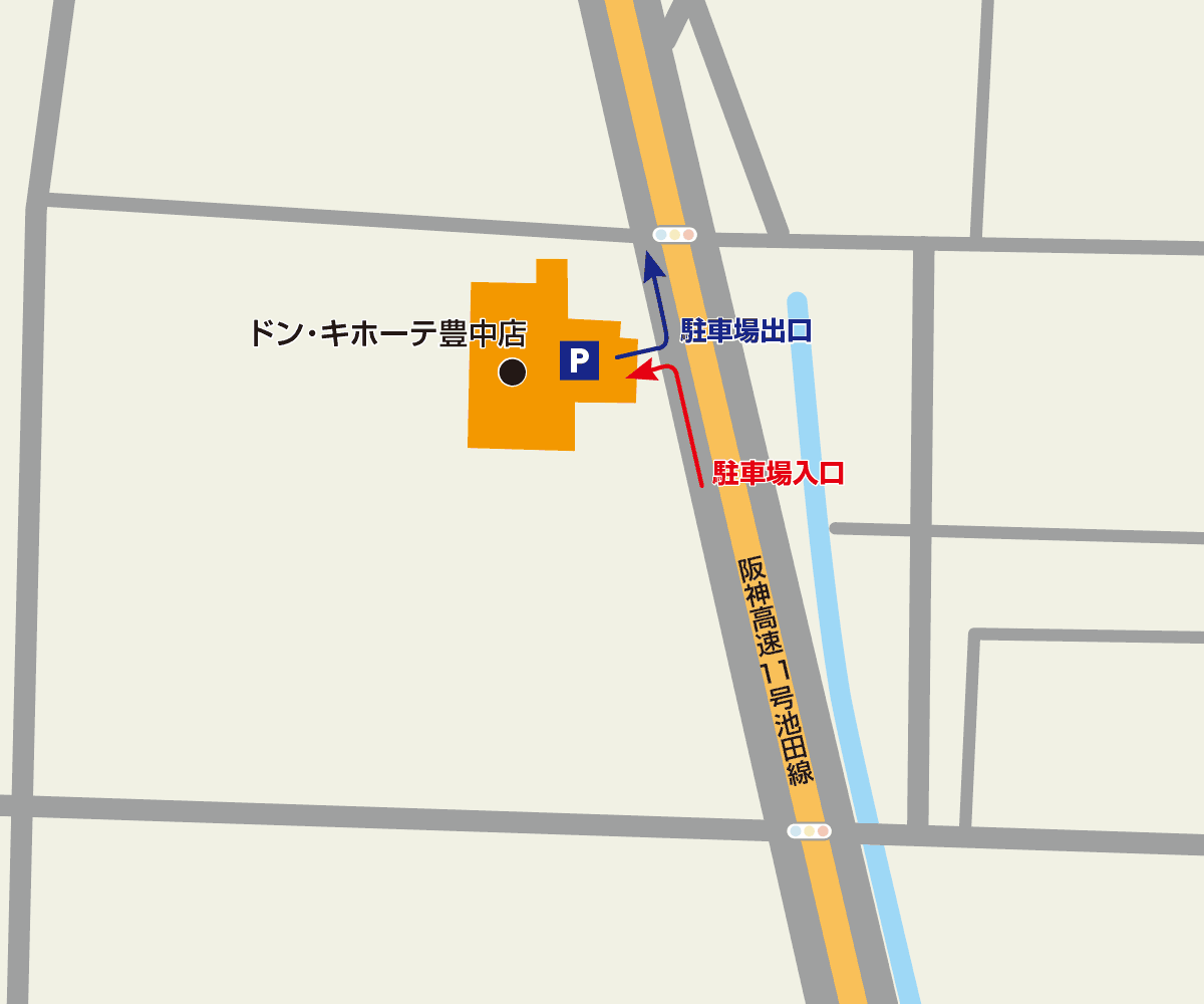豊中店駐車場地図