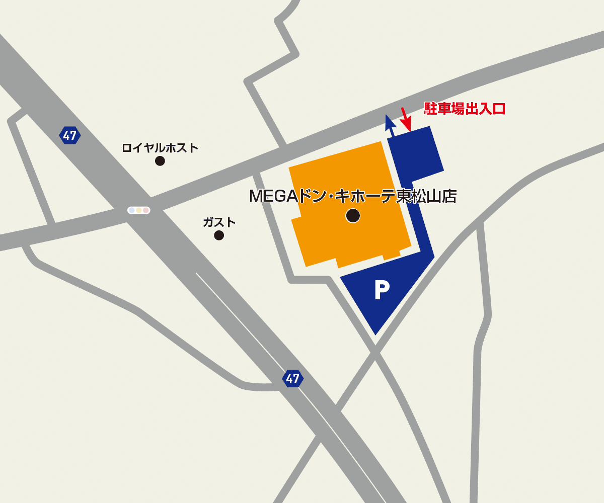 MEGAドン・キホーテ東松山店駐車場地図