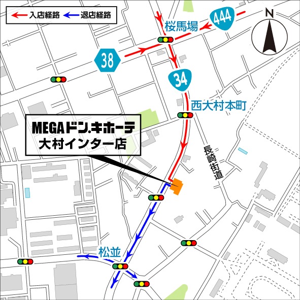 MEGAドン・キホーテ大村インター店駐車場地図