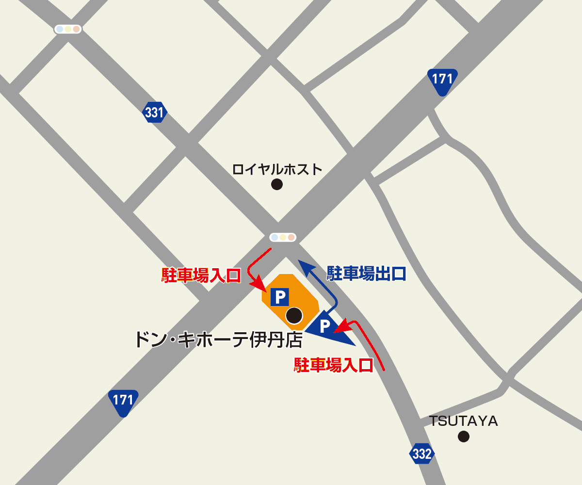 伊丹店 駐車場地図