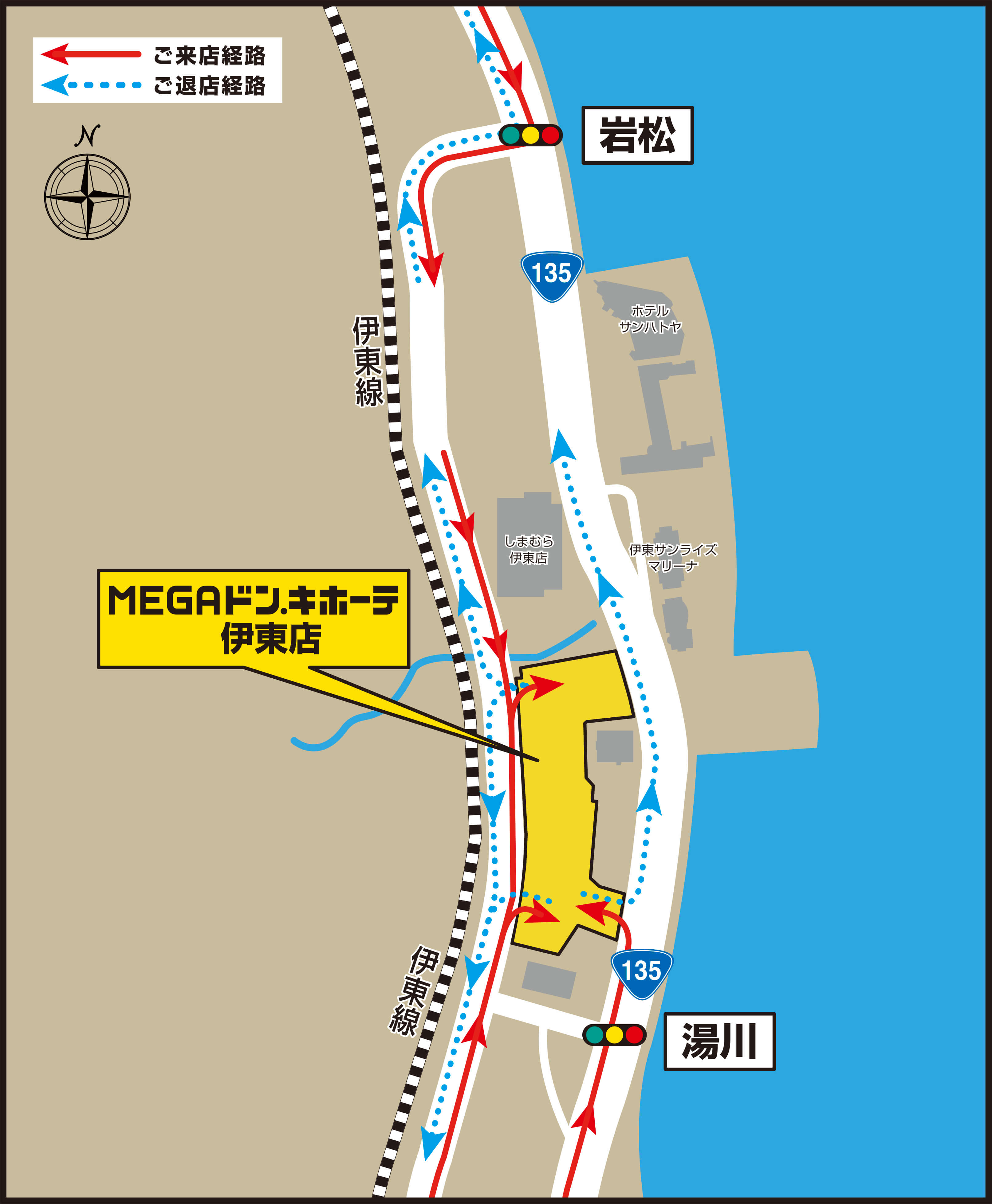 MEGAドン・キホーテ伊東店駐車場地図