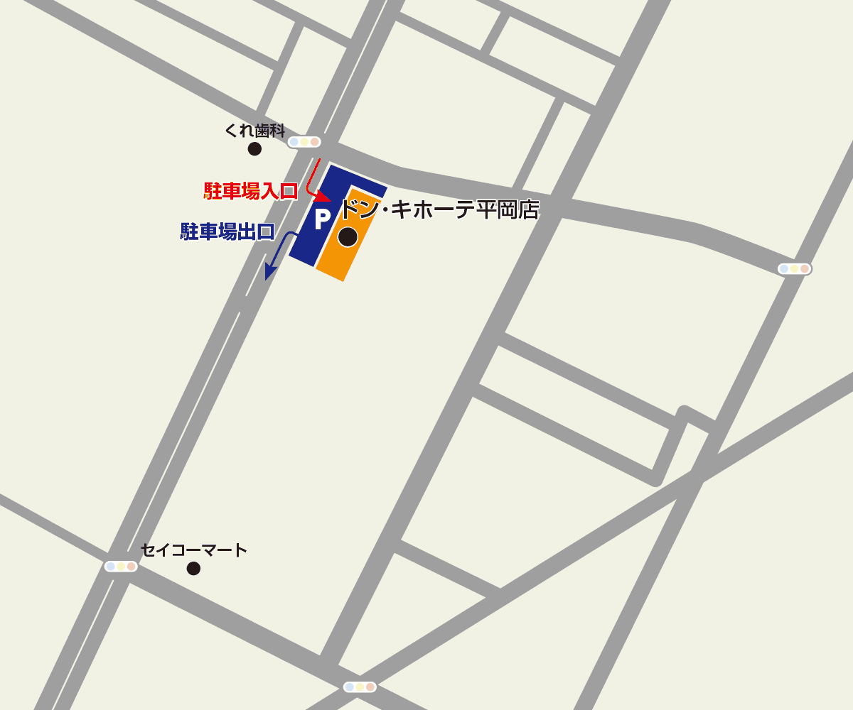 平岡店駐車場地図
